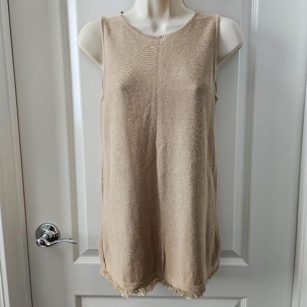 J. Jill Sleeveless Sweater with Fringe Hem